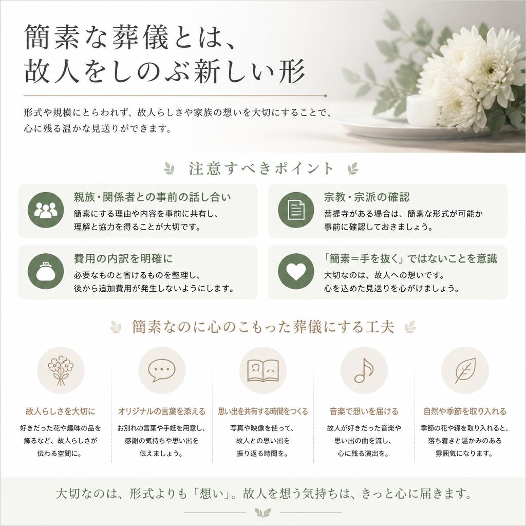 4. 簡素な葬儀の考慮すべきポイント