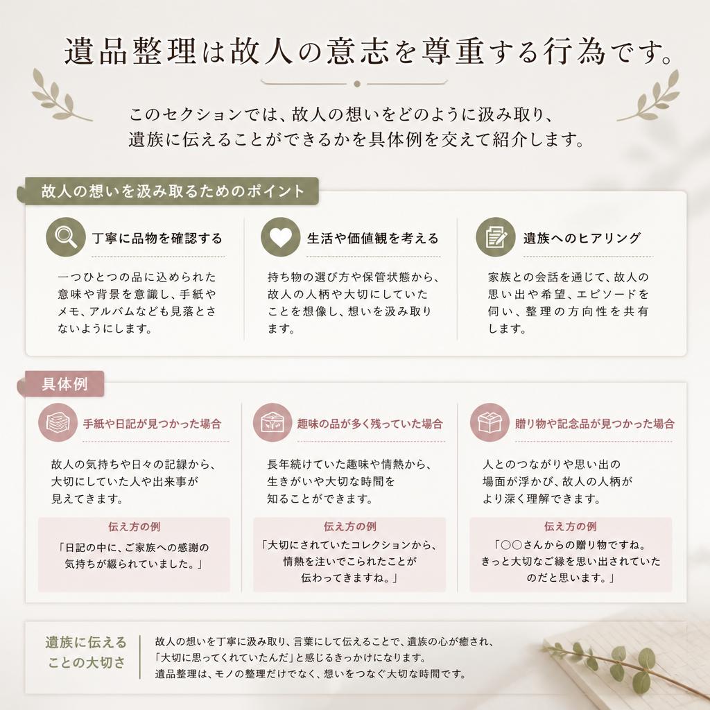 故人の遺志を大切にする