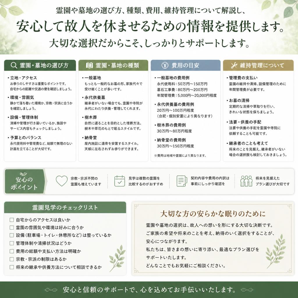 4. 霊園や墓地の購入について