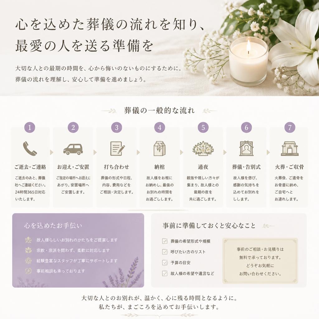 心を込めた葬儀の流れを知り、最愛の人を送る準備を