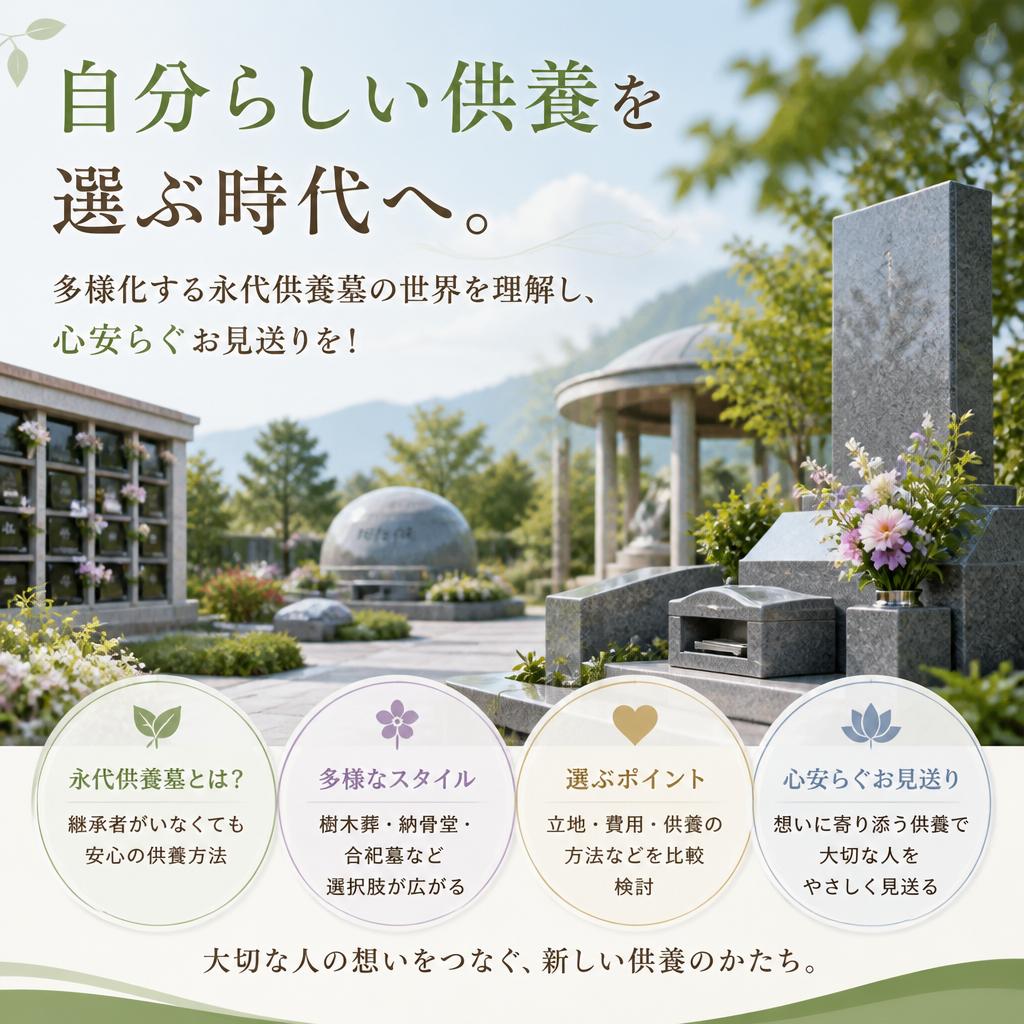 自分らしい供養を選ぶ時代へ。多様化する永代供養墓の世界を理解し、心安らぐお見送りを！