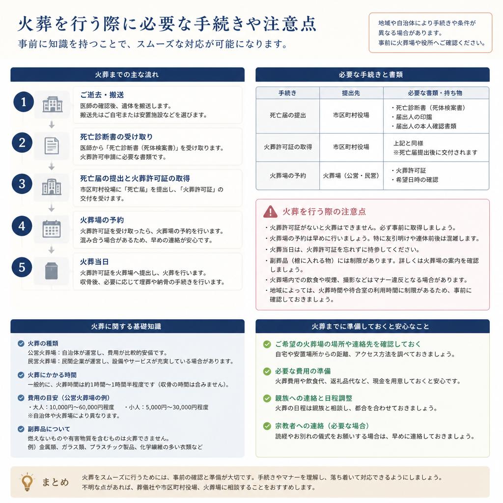 火葬の手続きについて知っておくべきこと