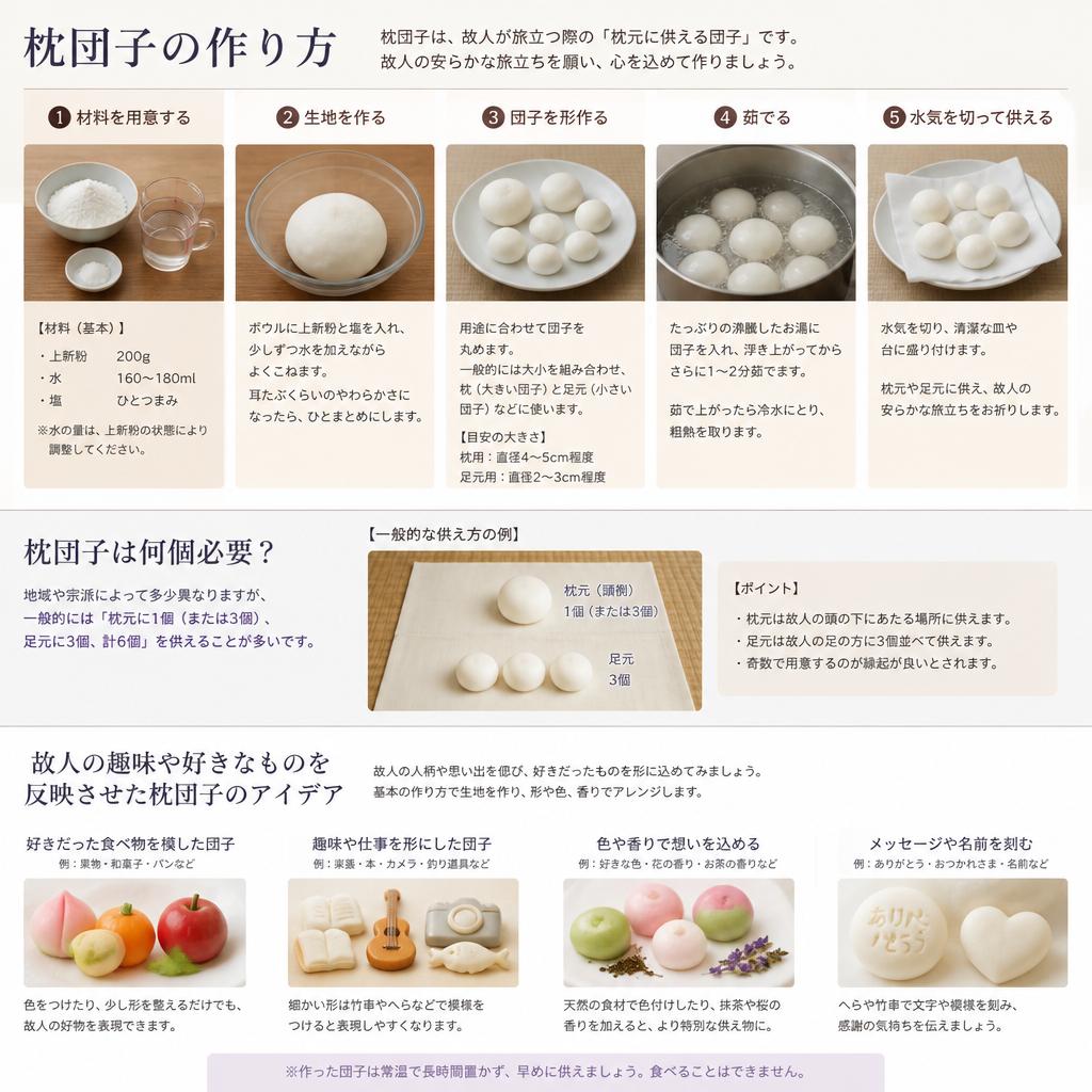 枕団子の作り方と必要な個数