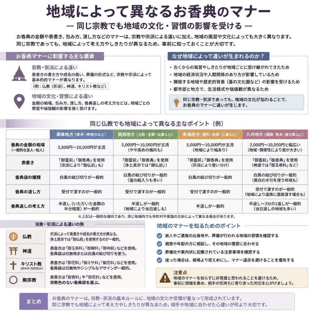 3. 地域差によるお香典のマナー