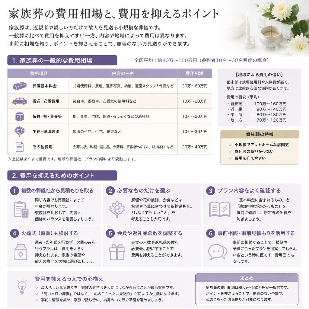 家族葬の費用について