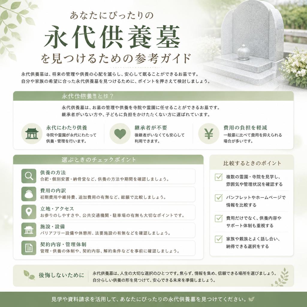 あなたにぴったりの永代供養墓を見つけるための参考ガイド